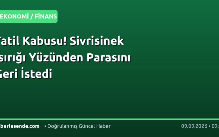 Tatil Kabusu! Sivrisinek Isırığı Yüzünden Parasını Geri İstedi