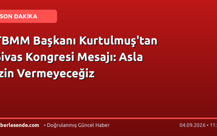 TBMM Başkanı Kurtulmuş'tan Sivas Kongresi Mesajı: Asla İzin Vermeyeceğiz