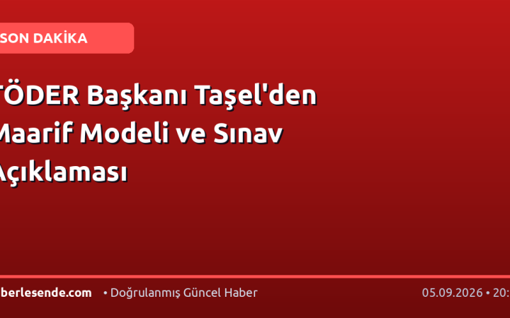 TÖDER Başkanı Taşel'den Maarif Modeli ve Sınav Açıklaması