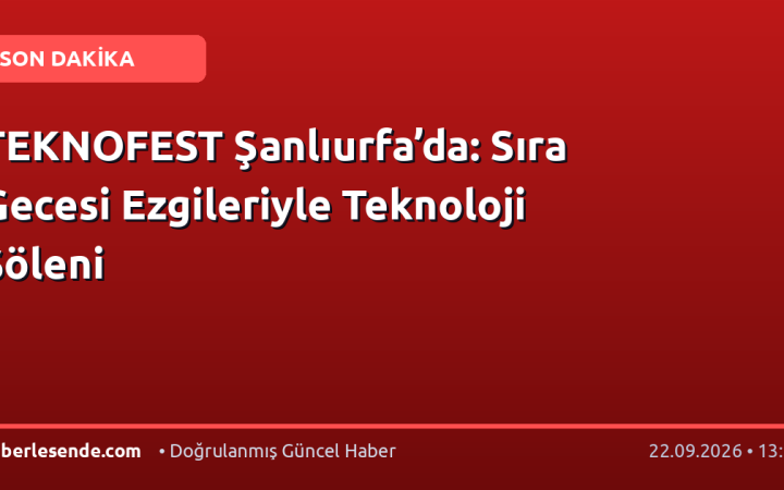 TEKNOFEST Şanlıurfa’da: Sıra Gecesi Ezgileriyle Teknoloji Şöleni