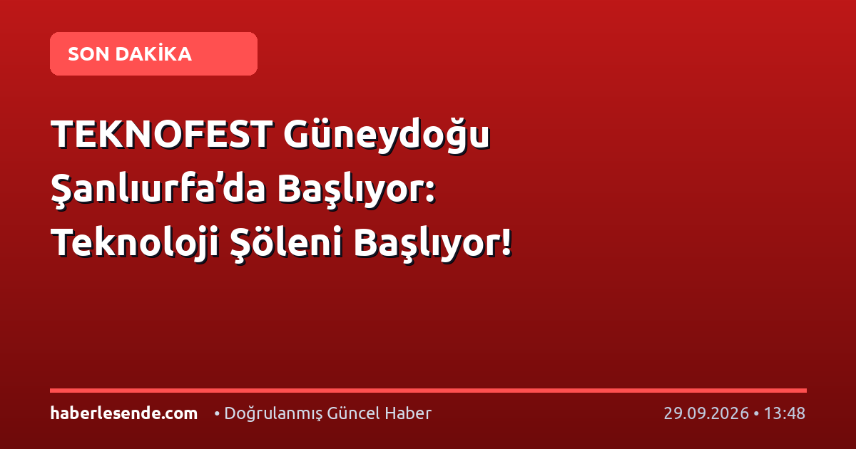 TEKNOFEST Güneydoğu Şanlıurfa’da Başlıyor: Teknoloji Şöleni Başlıyor!