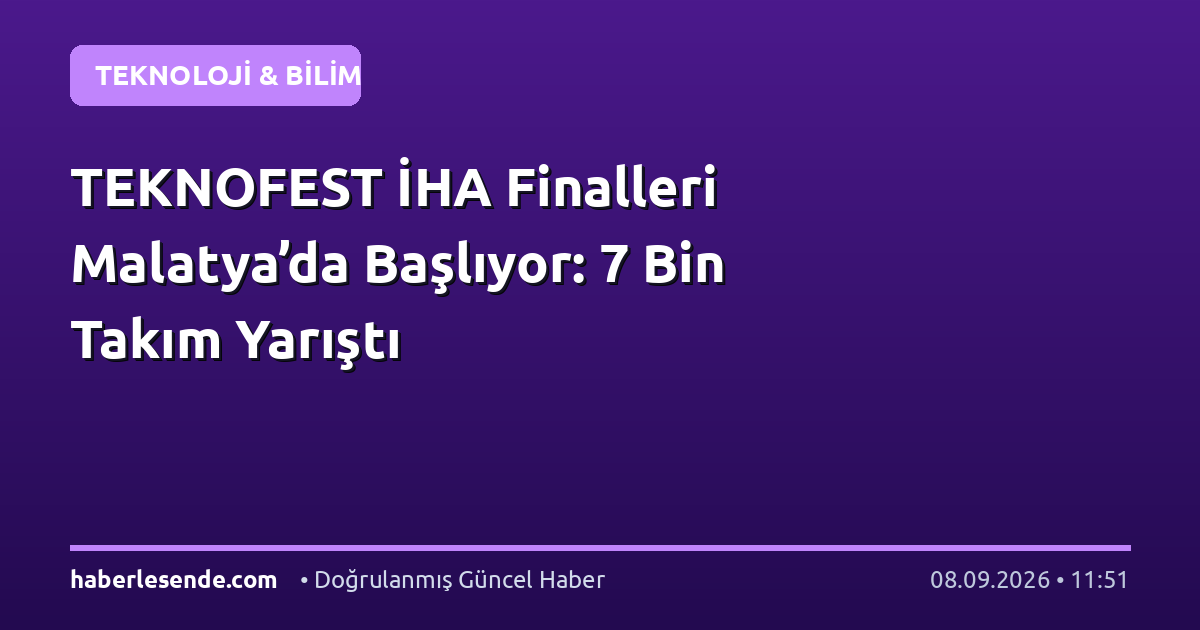 TEKNOFEST İHA Finalleri Malatya’da Başlıyor: 7 Bin Takım Yarıştı