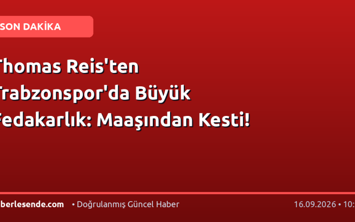 Thomas Reis'ten Trabzonspor'da Büyük Fedakarlık: Maaşından Kesti!
