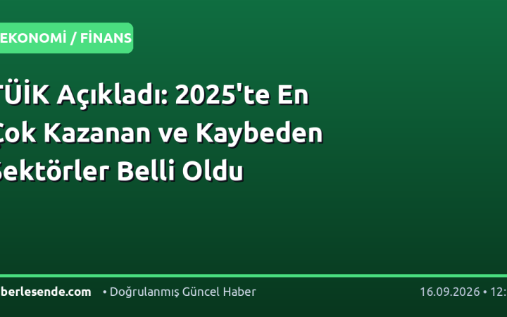 TÜİK Açıkladı: 2025'te En Çok Kazanan ve Kaybeden Sektörler Belli Oldu