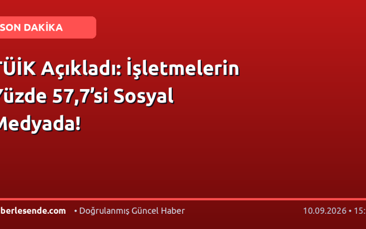 TÜİK Açıkladı: İşletmelerin Yüzde 57,7’si Sosyal Medyada!