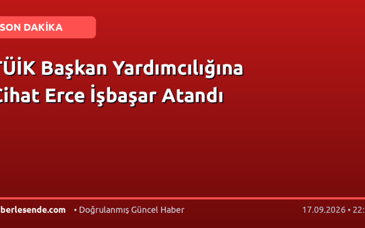 TÜİK Başkan Yardımcılığına Cihat Erce İşbaşar Atandı