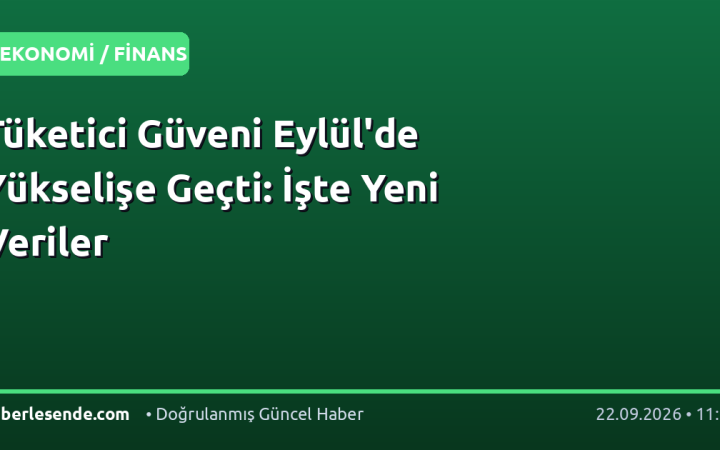 Tüketici Güveni Eylül'de Yükselişe Geçti: İşte Yeni Veriler