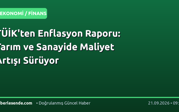 TÜİK'ten Enflasyon Raporu: Tarım ve Sanayide Maliyet Artışı Sürüyor