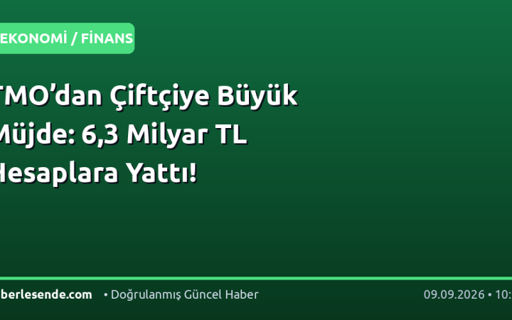 TMO’dan Çiftçiye Büyük Müjde: 6,3 Milyar TL Hesaplara Yattı!