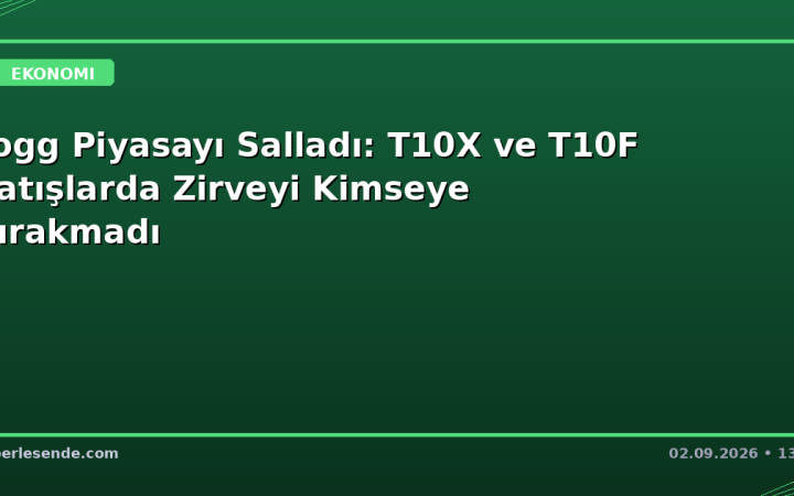 Togg Piyasayı Salladı: T10X ve T10F Satışlarda Zirveyi Kimseye Bırakmadı