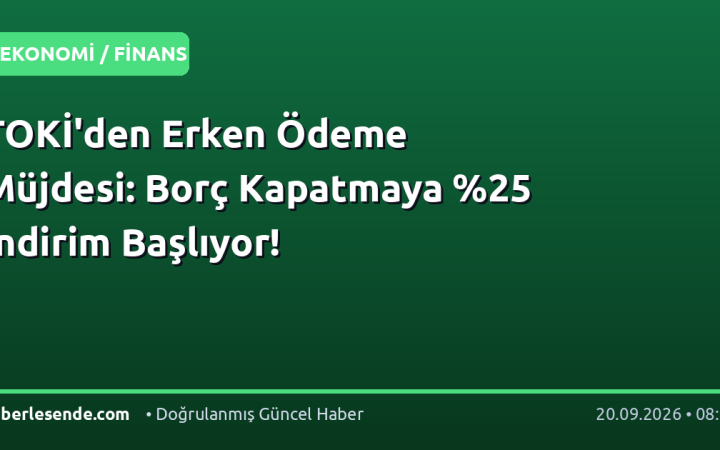 TOKİ'den Erken Ödeme Müjdesi: Borç Kapatmaya İndirim Başlıyor!