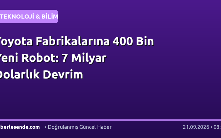 Toyota Fabrikalarına 400 Bin Yeni Robot: 7 Milyar Dolarlık Devrim
