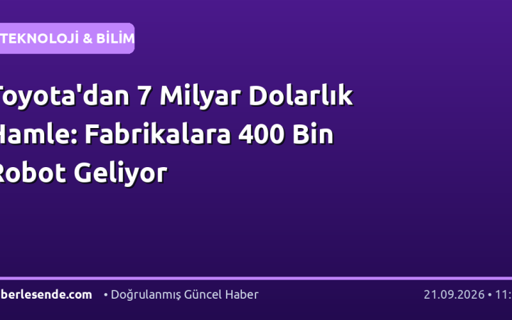 Toyota'dan 7 Milyar Dolarlık Hamle: Fabrikalara 400 Bin Robot Geliyor
