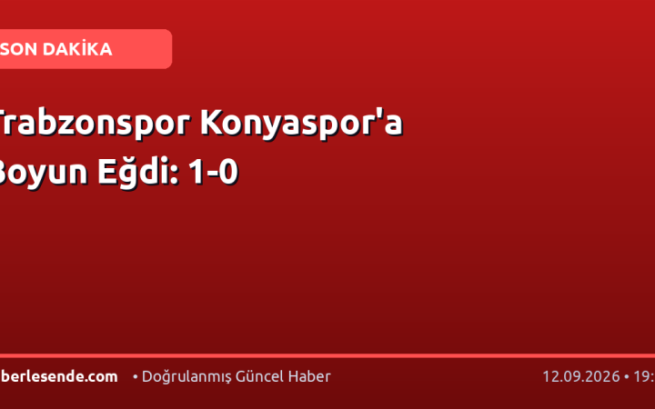 Trabzonspor Konyaspor'a Boyun Eğdi: 1-0