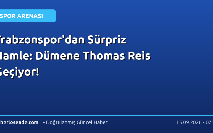 Trabzonspor'dan Sürpriz Hamle: Dümene Thomas Reis Geçiyor!