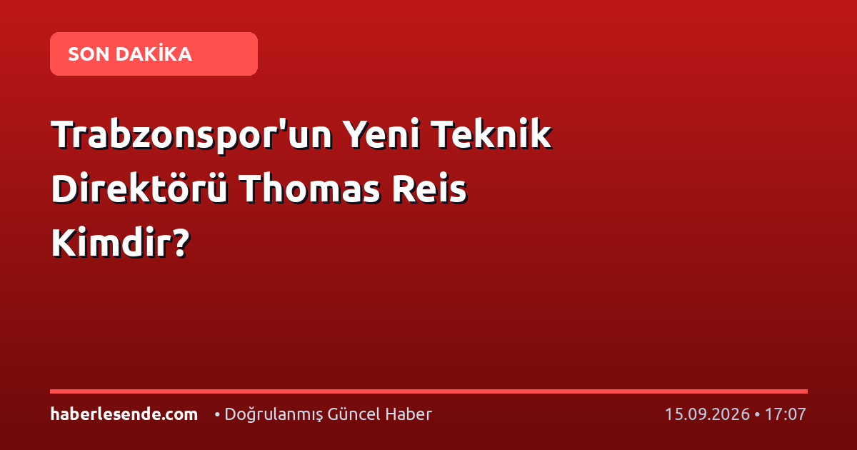 Trabzonspor'un Yeni Teknik Direktörü Thomas Reis Kimdir?