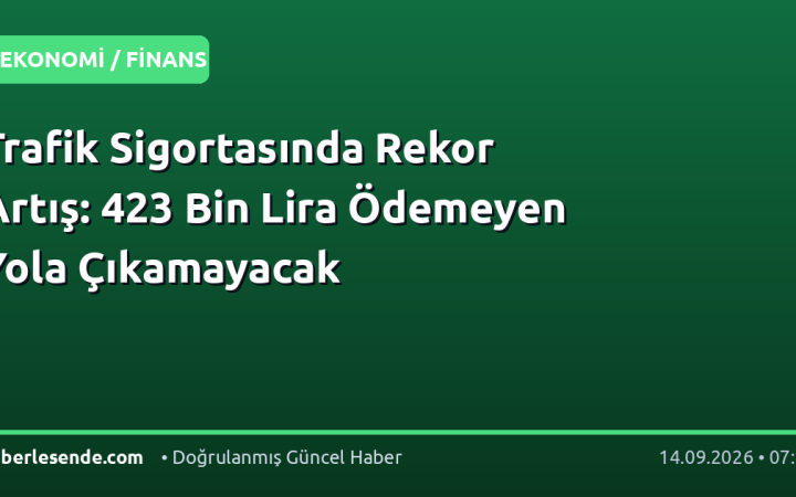 Trafik Sigortasında Rekor Artış: 423 Bin Lira Ödemeyen Yola Çıkamayacak
