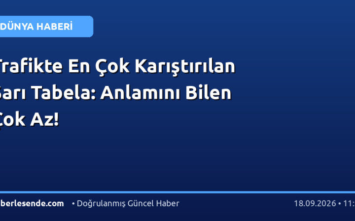 Trafikte En Çok Karıştırılan Sarı Tabela: Anlamını Bilen Çok Az!