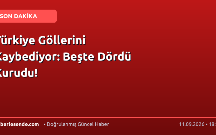 Türkiye Göllerini Kaybediyor: Beşte Dördü Kurudu!
