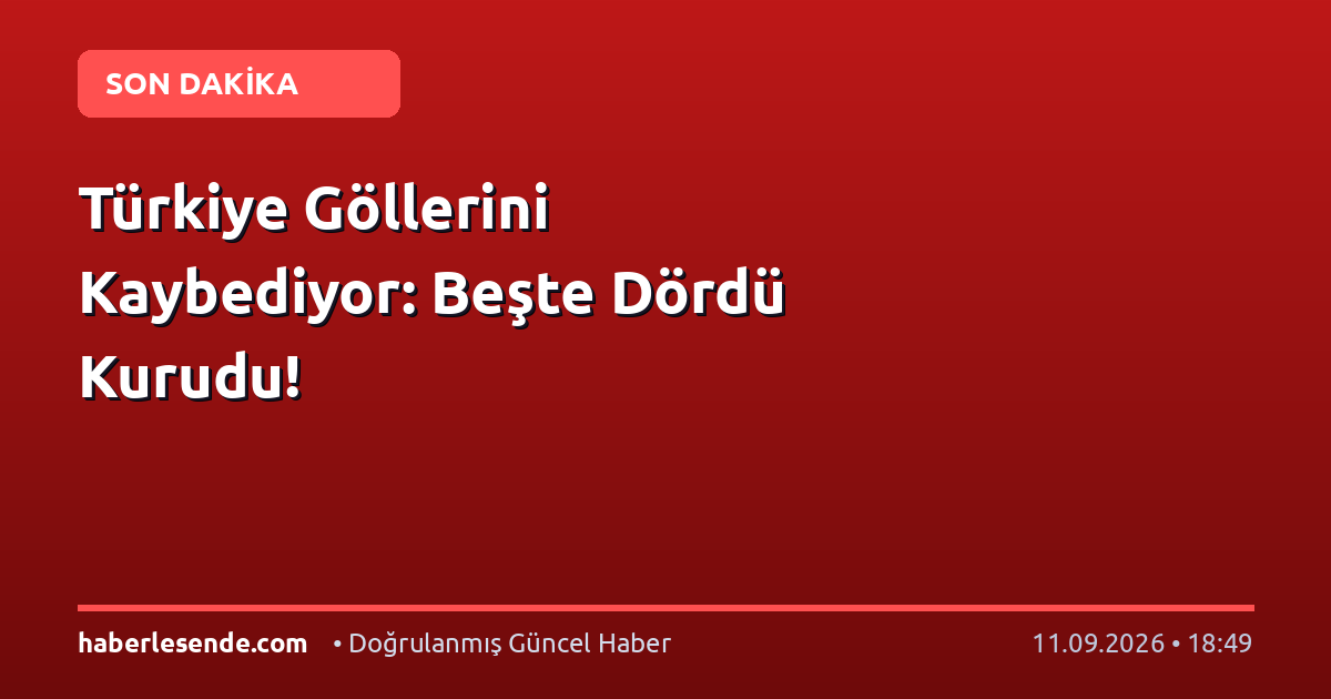 Türkiye Göllerini Kaybediyor: Beşte Dördü Kurudu!