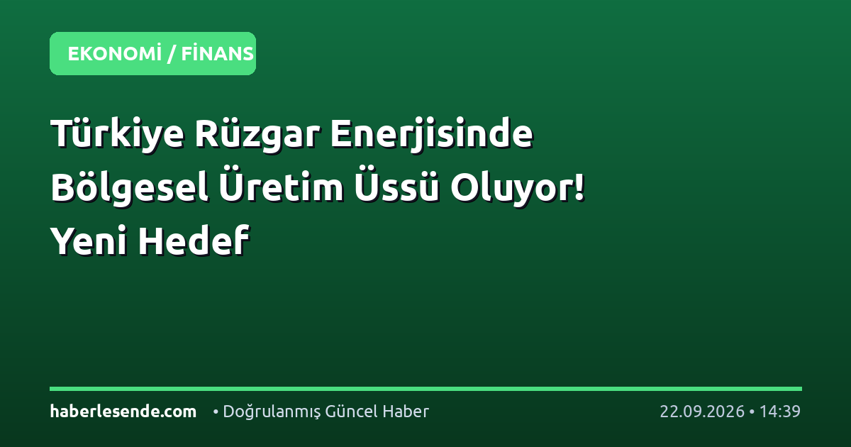 Türkiye Rüzgar Enerjisinde Bölgesel Üretim Üssü Oluyor! Yeni Hedef