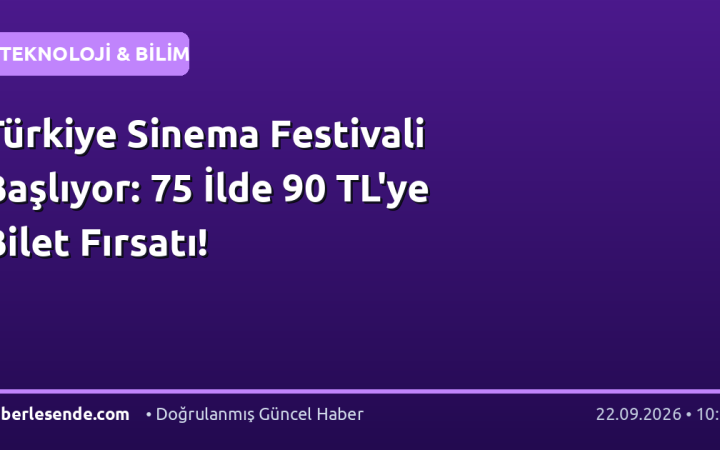 Türkiye Sinema Festivali Başlıyor: 75 İlde 90 TL'ye Bilet Fırsatı!