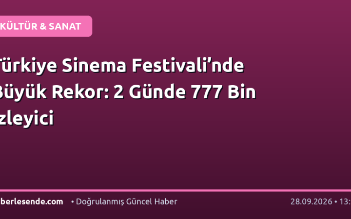 Türkiye Sinema Festivali’nde Büyük Rekor: 2 Günde 777 Bin İzleyici