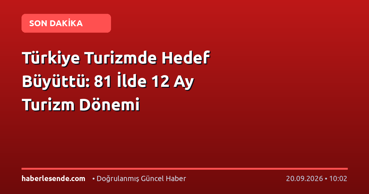 Türkiye Turizmde Hedef Büyüttü: 81 İlde 12 Ay Turizm Dönemi