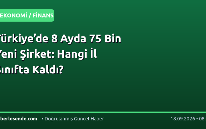 Türkiye’de 8 Ayda 75 Bin Yeni Şirket: Hangi İl Sınıfta Kaldı?