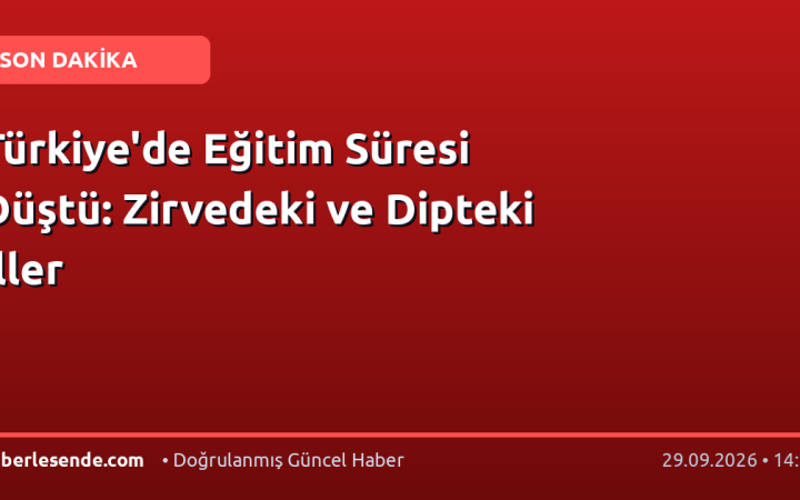 Türkiye'de Eğitim Süresi Düştü: Zirvedeki ve Dipteki İller
