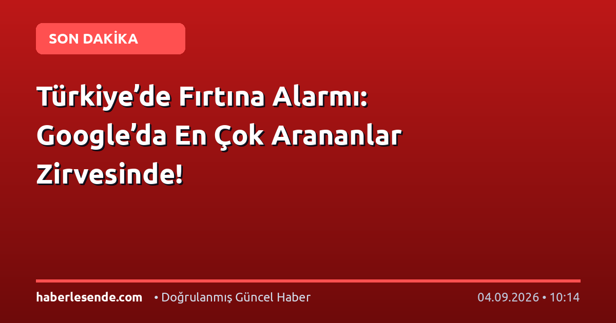 Türkiye’de Fırtına Alarmı: Google’da En Çok Arananlar Zirvesinde!