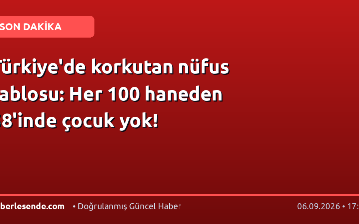 Türkiye'de korkutan nüfus tablosu: Her 100 haneden 58'inde çocuk yok!