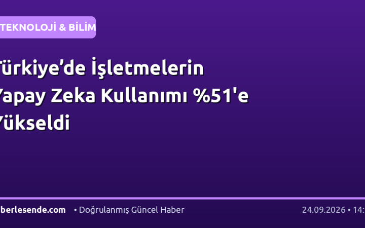 Türkiye’de İşletmelerin Yapay Zeka Kullanımı 'e Yükseldi