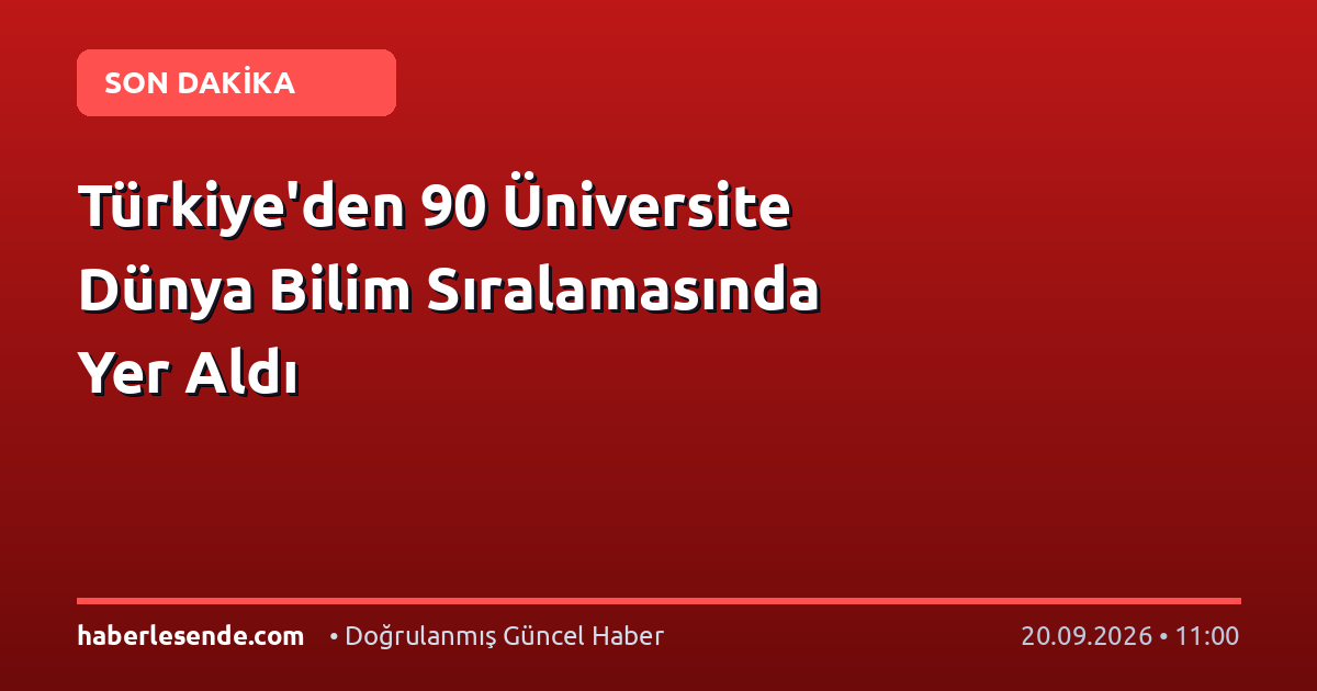 Türkiye'den 90 Üniversite Dünya Bilim Sıralamasında Yer Aldı