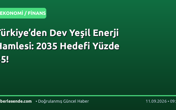Türkiye’den Dev Yeşil Enerji Hamlesi: 2035 Hedefi Yüzde 35!