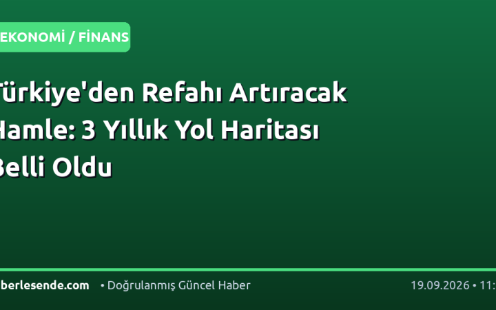 Türkiye'den Refahı Artıracak Hamle: 3 Yıllık Yol Haritası Belli Oldu