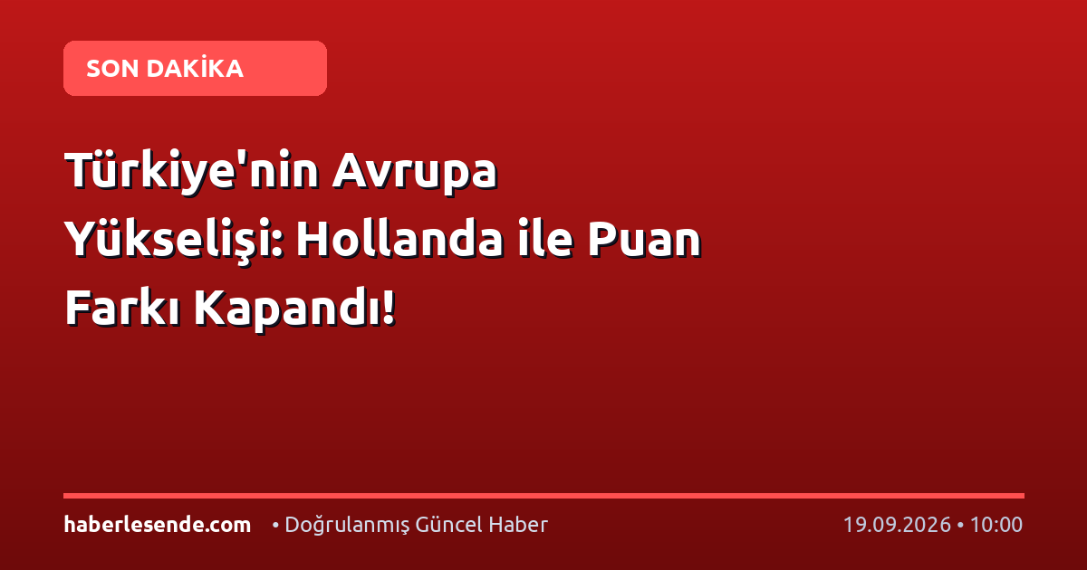 Türkiye'nin Avrupa Yükselişi: Hollanda ile Puan Farkı Kapandı!