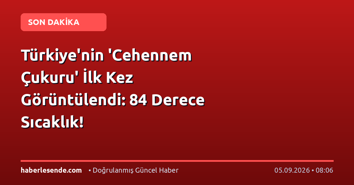 Türkiye'nin 'Cehennem Çukuru' İlk Kez Görüntülendi: 84 Derece Sıcaklık!
