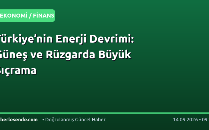 Türkiye’nin Enerji Devrimi: Güneş ve Rüzgarda Büyük Sıçrama