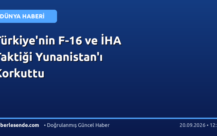 Türkiye'nin F-16 ve İHA Taktiği Yunanistan'ı Korkuttu