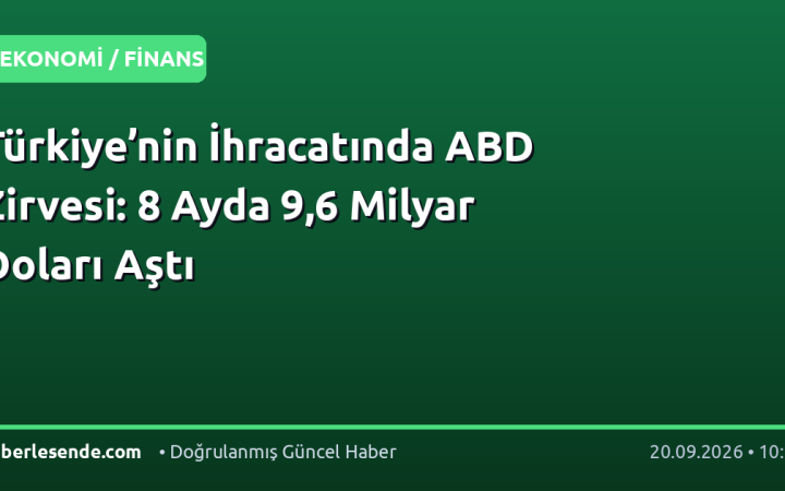 Türkiye’nin İhracatında ABD Zirvesi: 8 Ayda 9,6 Milyar Doları Aştı