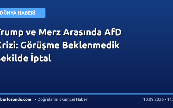 Trump ve Merz Arasında AfD Krizi: Görüşme Beklenmedik Şekilde İptal