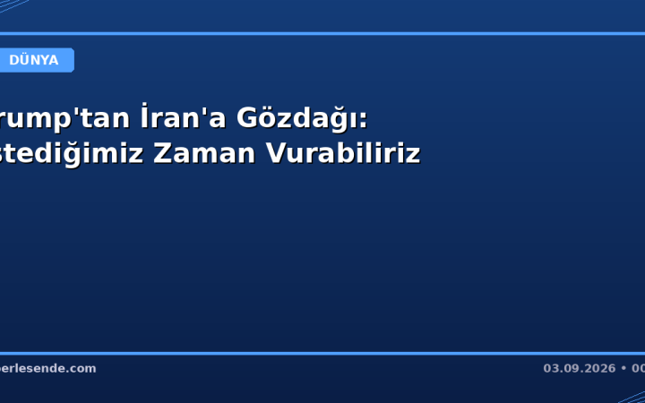 Trump'tan İran'a Gözdağı: İstediğimiz Zaman Vurabiliriz