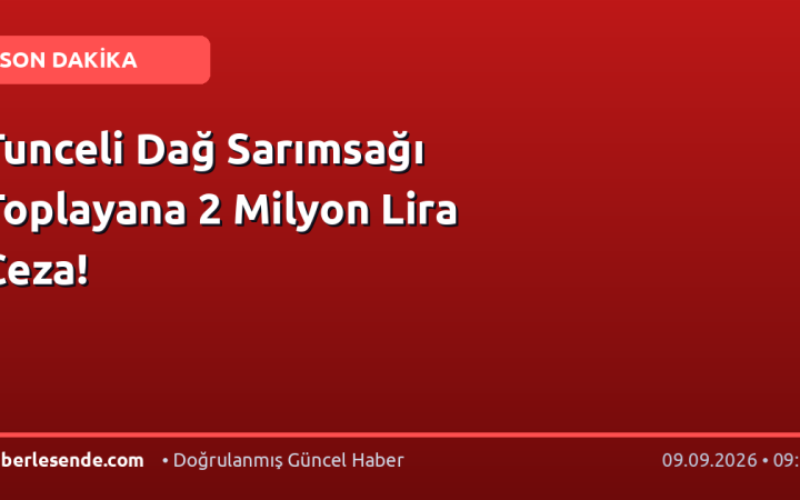 Tunceli Dağ Sarımsağı Toplayana 2 Milyon Lira Ceza!