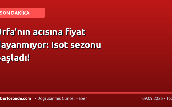 Urfa'nın acısına fiyat dayanmıyor: Isot sezonu başladı!