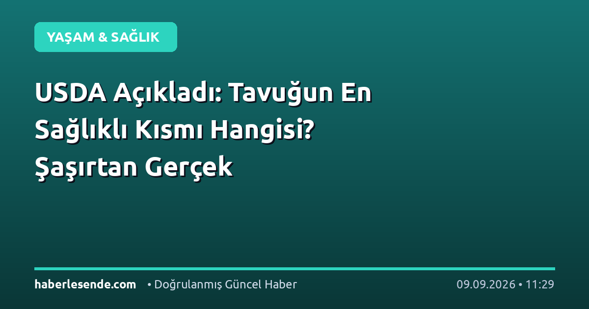 USDA Açıkladı: Tavuğun En Sağlıklı Kısmı Hangisi? Şaşırtan Gerçek