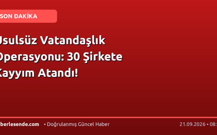 Usulsüz Vatandaşlık Operasyonu: 30 Şirkete Kayyım Atandı!