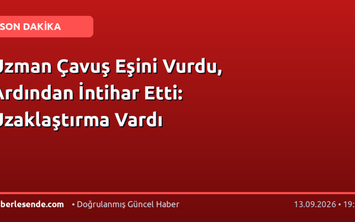 Uzman Çavuş Eşini Vurdu, Ardından İntihar Etti: Uzaklaştırma Vardı