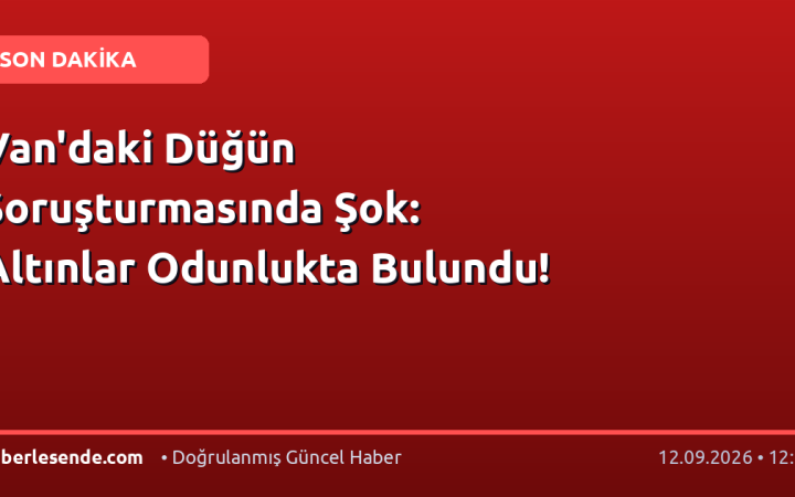 Van'daki Düğün Soruşturmasında Şok: Altınlar Odunlukta Bulundu!