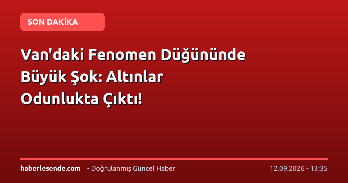 Van'daki Fenomen Düğününde Büyük Şok: Altınlar Odunlukta Çıktı!